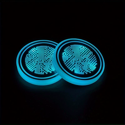 Night Light Car-Mounted Automatic Sensing – Other Automotive Interior Supplies - circuit-pack-of-2-car-colorful-water-coaster-led-intelligent-sensor-ambient-light