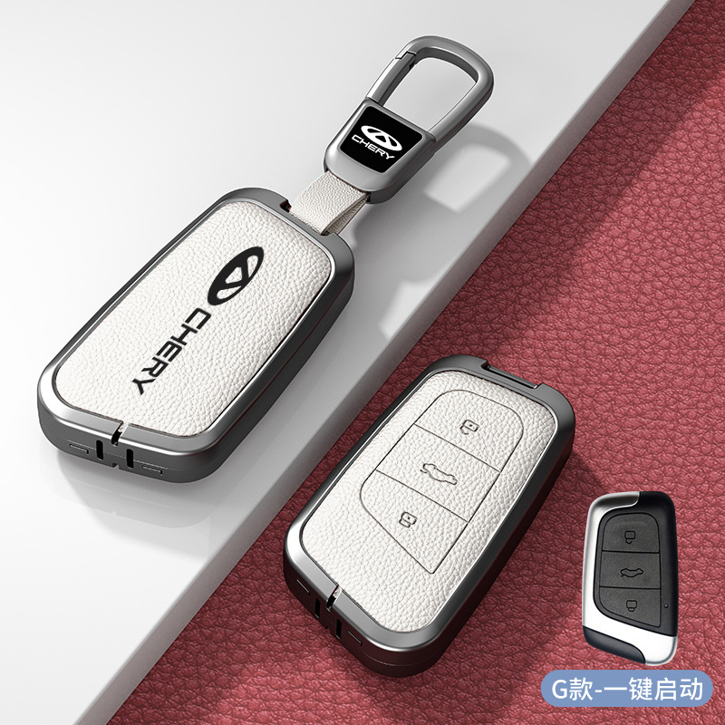 G 모델 흰색 아연 합금 쉘 + 자동차 로고 사각 버클