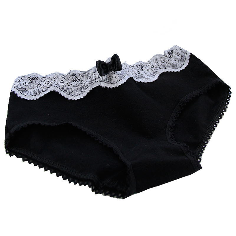 Sexy and Alluring Lace-Trimmed Women's French-Style Breathable Low-Waist Panties, Japanese-Style Young Women's Underwear Wholesale A-3