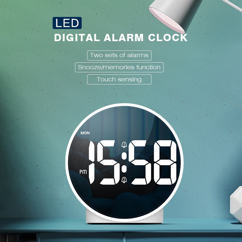 LED 電子時計デスクトップ学生デジタルディスプレイ音楽目覚まし時計 LED 発光目覚まし時計バッテリータイプ|undefined