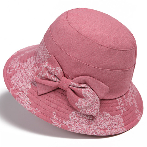 Sun Protection Hat for Middle-Aged and Elderly Women, Spring and Summer Mother's Hat, Elderly Lady's Bucket Hat, Grandmother's Fabric Hat, Summer Breathable Fisherman Hat