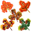 Simulation branches red maple leaves red maple branches fake leaf engineering decorate false leaves green leaves, silk flowers plastic flowers and green plants
