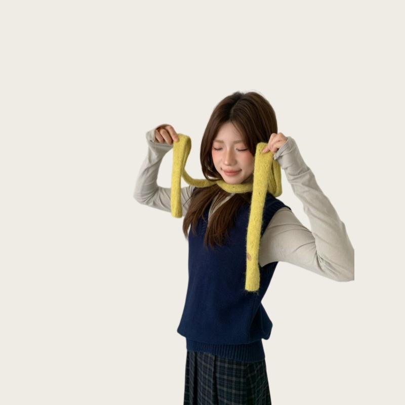Cuello de Punto Estrecho de Fibra Acrílica Térmico para Otoño e Invierno