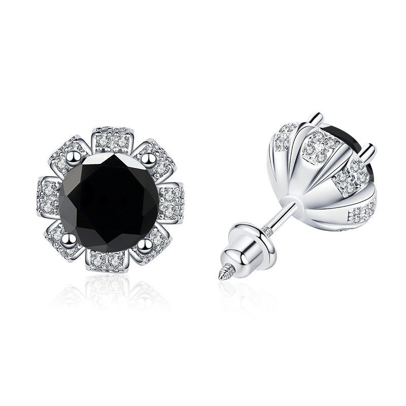 925 plata esterlina moissan piedra pendientes mujeres nuevos pendientes de ocho puntas simple pendientes de alta sensación chapado en oro pt950 al por mayor