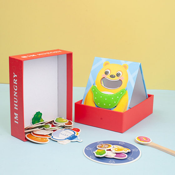 Hungry Bear Feeding Desktop Game Play-house Simulation Young Children's Hand-eye Coordination Training Baby Educational Toys