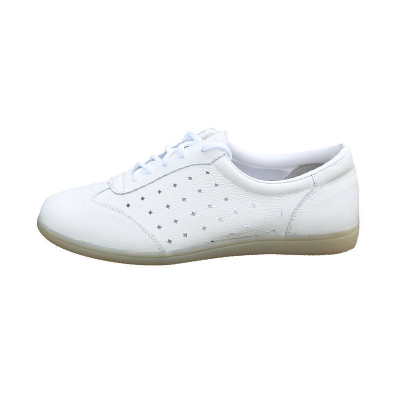 Summer Tai Chi shoes, practice shoes for women and men, genuine leather, breathable, soft cowhide, sports martial arts shoes with hollow design and rubber sole