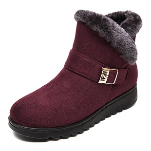 2025 Export New Women's Cotton Shoes Warm Cotton Boots Middle-Aged and Elderly Fleece-Lined Thickeneded Flats Mother's Shoes Large Size Snow Boots