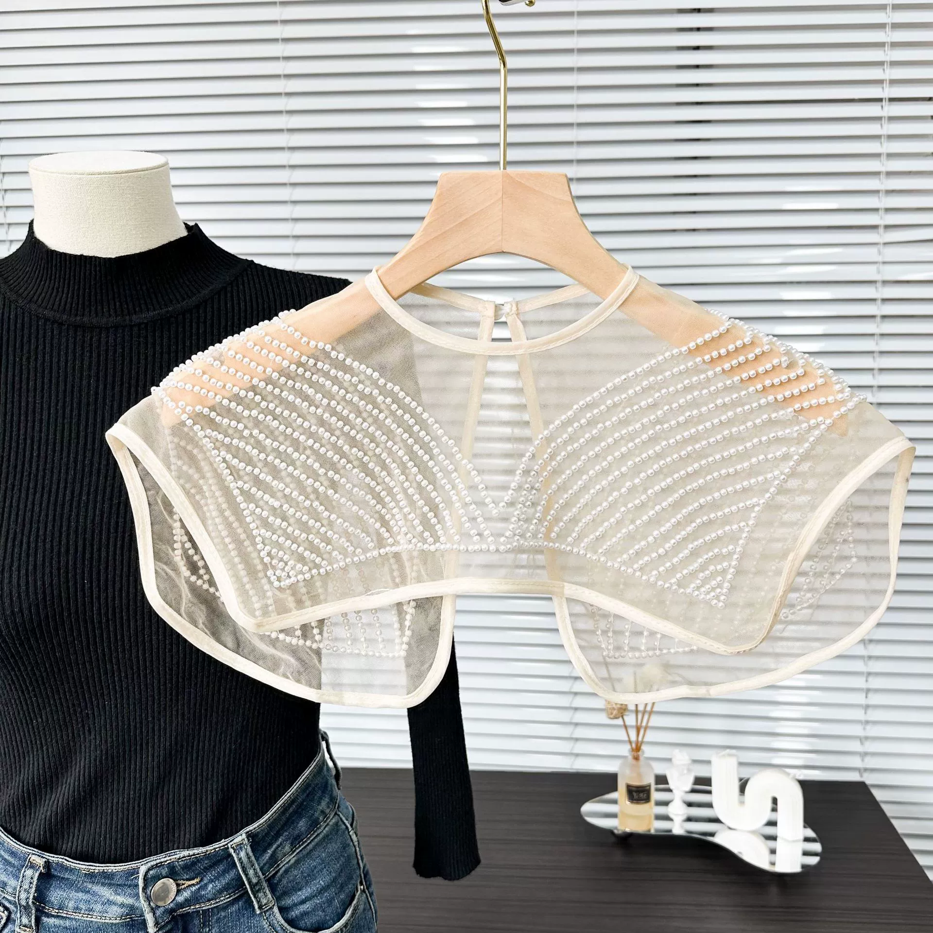 Популярный на экспорт bead shawl с поддельным воротником, украшение одежды и платья, передняя планка и вырез