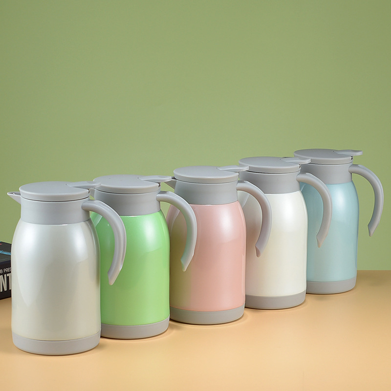 304 Stainless Steel Vacuum Insulated Kettle European Style Household with Handle Simple Double-Layer Insulated Coffee Pot Thermos Cup