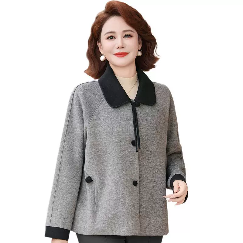 Mom зимнее пальто из искусственного норка и бархата с короткими лацканами, интегрированная женская одежда среднего и пожилого возраста, новый кардиган, короткий топ