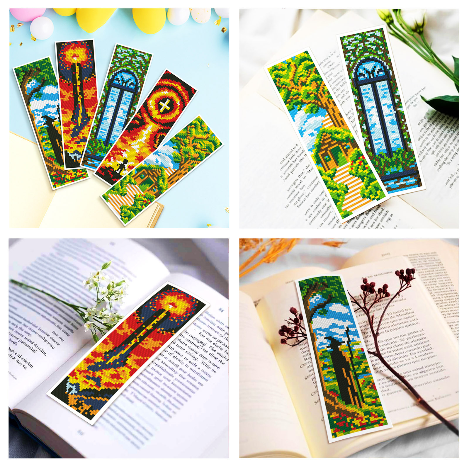 Marcapáginas de fantasía con punto de cruz de la Mona Lisa, bordado a mano de alta gama, regalo creativo cultural, producto disponible para envío transfronterizo image 2