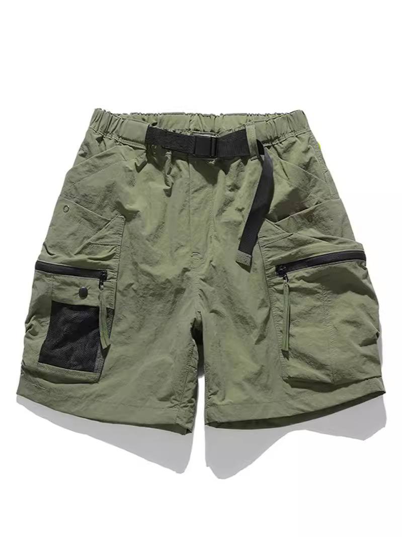 日系アウトドア機能多ポケットレトロ工装半ズボン男性日系潮牌ゆるいストレートカジュアル五分ズボン