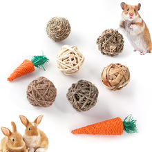 汇总新款仓鼠玩具磨牙玩具 水草编制兔子龙猫玩耍磨牙喂食球用品
