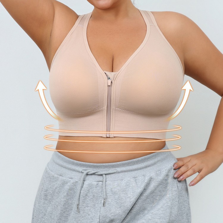 Cremallera delantera sujetador deportivo sin anillo de acero a prueba de terremotos se reúne para correr, yoga, chaleco de fitness, ropa interior para mujeres se puede usar fuera image 1