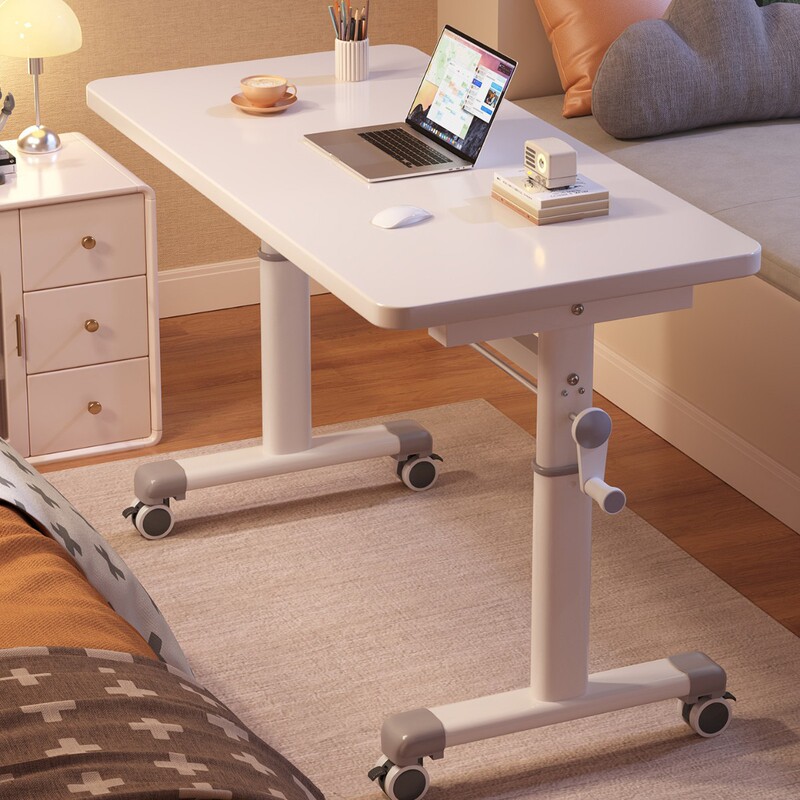 Movable Desk Computer Desk Office Desk Student Home Bedroom Simple Small Table Lifting Workbench Bed Wholesale