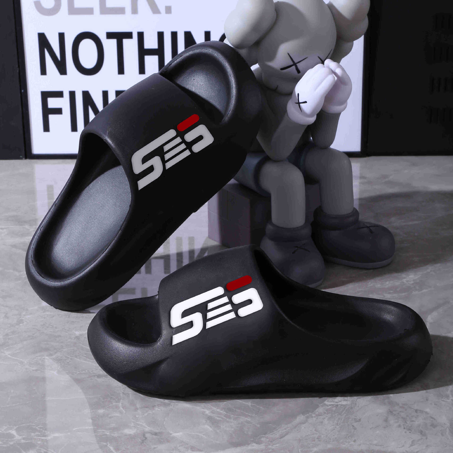 Zapatillas de verano para hombres indoor baño casero anti-derrapante pareja de dibujos animados zapatillas frías