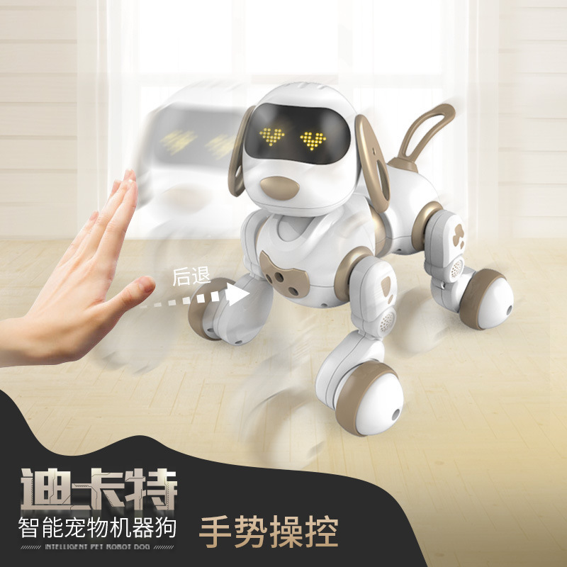 Yingjia18011 Decart robot perro eléctrico inteligente conversación de perros de compañía control remoto programación de juguetes para niños y niñas