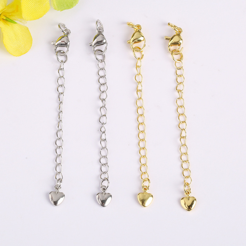 18K Gold-Filled Strong Color-Preserving Tail Chain Pearl Necklace Lobster Clasp DIY Bracelet Heart Extension Chain Jewelry Accessories Wholesale