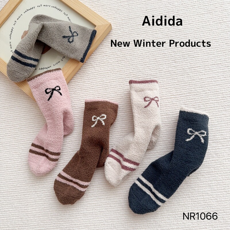 Love tick children's socks coral fleece wholesale girls pink bow student warm hot fleece-lined thick socks