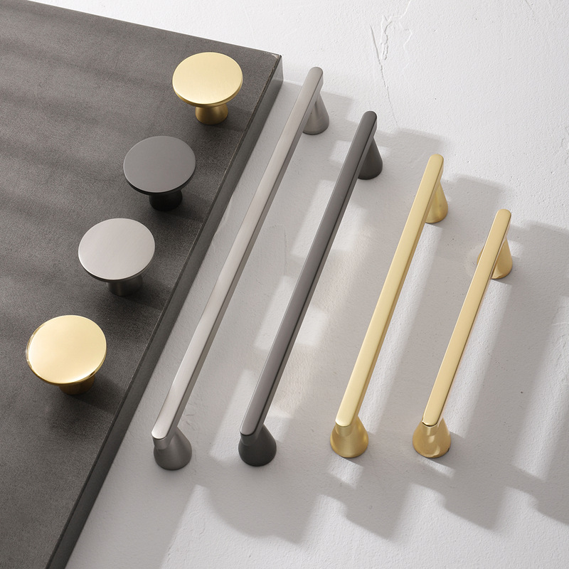 Modern simple solid gold black cabinet door handle Nordic wine cabinet cabinet shoe cabinet drawer wardrobe door handle