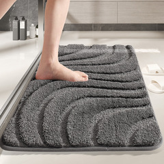 Cross-border minimalist bathroom high-pile rug mat home bathroom door mat absorbent door mat thick anti-slip foot mat