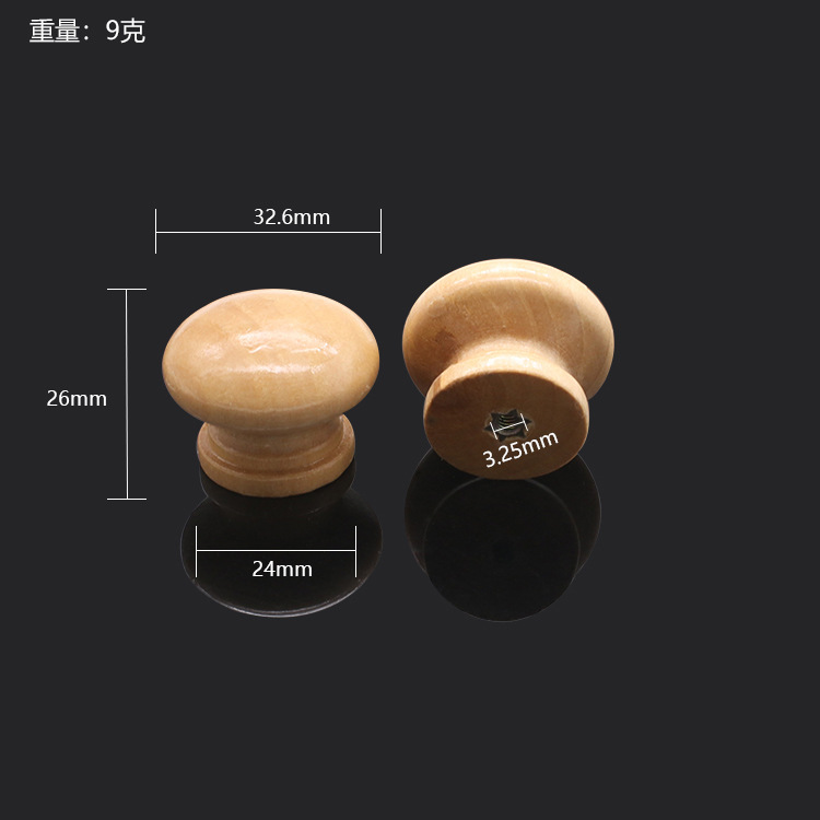 Cajón de madera maciza manija redonda accesorios de muebles chinos Puerta de gabinete solo agujero en forma de hongo manija de madera manija de la puerta del armario image 9