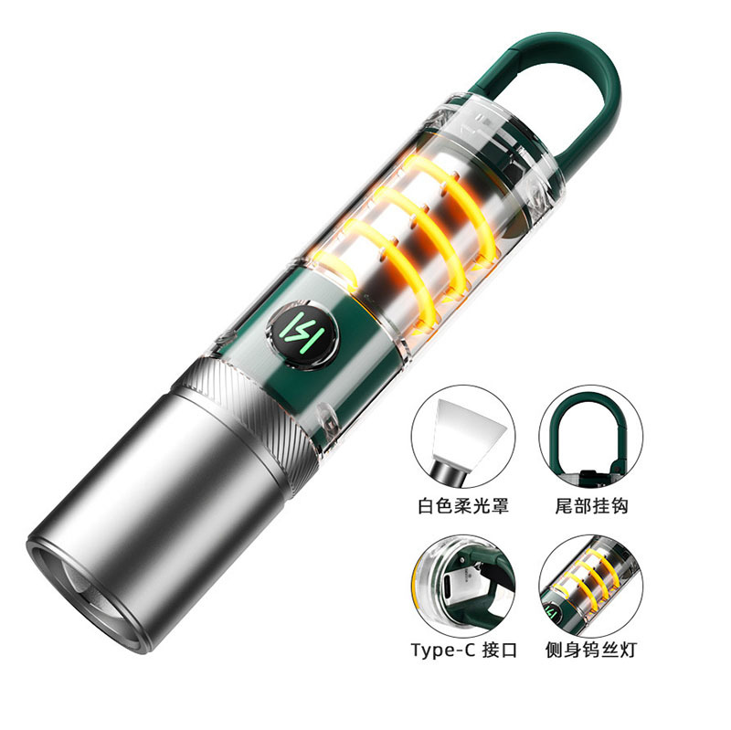 Amazon transfronterizo camping linterna de luz alta iluminación multifuncional camping al aire libre respiración linterna de trabajo luz