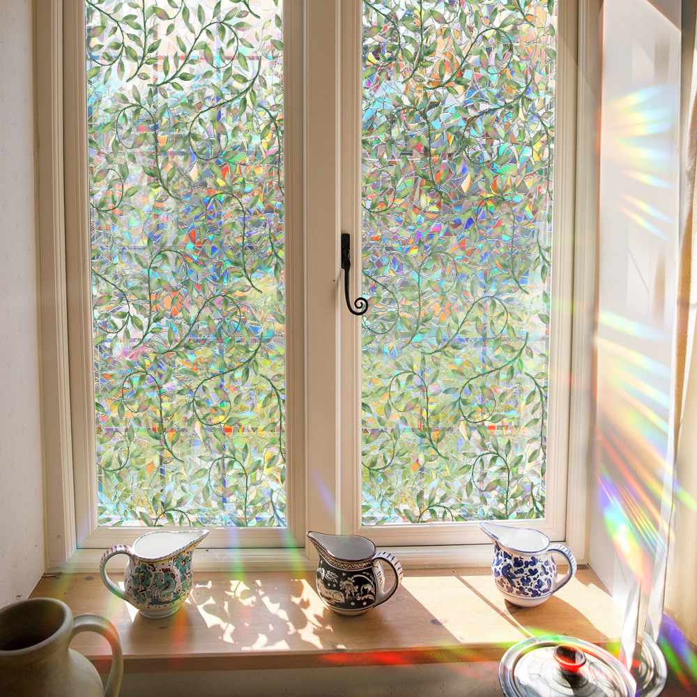 140g Weight Glass paster Home Textiles & Decor Type PVC Material Leaf Pattern Casual, Pastoral Style Casual Pastoral Leaf PVC Glass Paster Wall Art 9