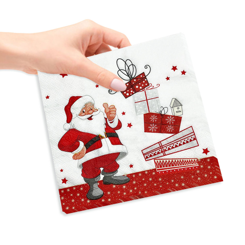 新商品現物クリスマス四角いティッシュ使い捨てクリスマスパーティーサンタクロースギフトボックス印刷二層ナプキン|undefined