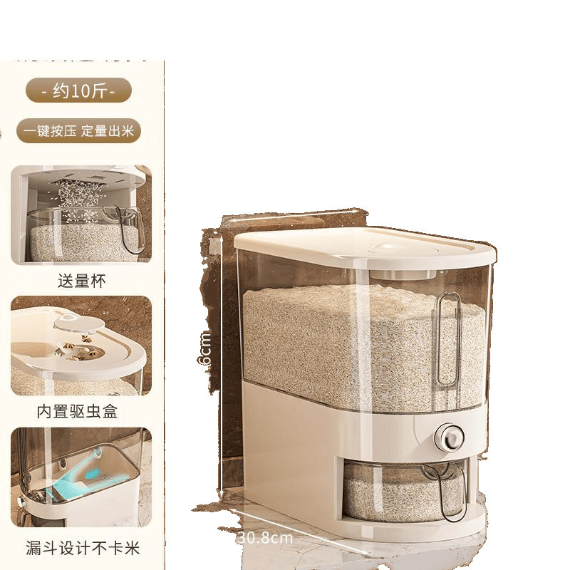 barril de arroz de cocina tipo prensado a prueba de insectos y humedad casilla de arroz sellada barril de arroz para alimentos para gatos contenedor de almacenamiento de arroz cilindro de arroz