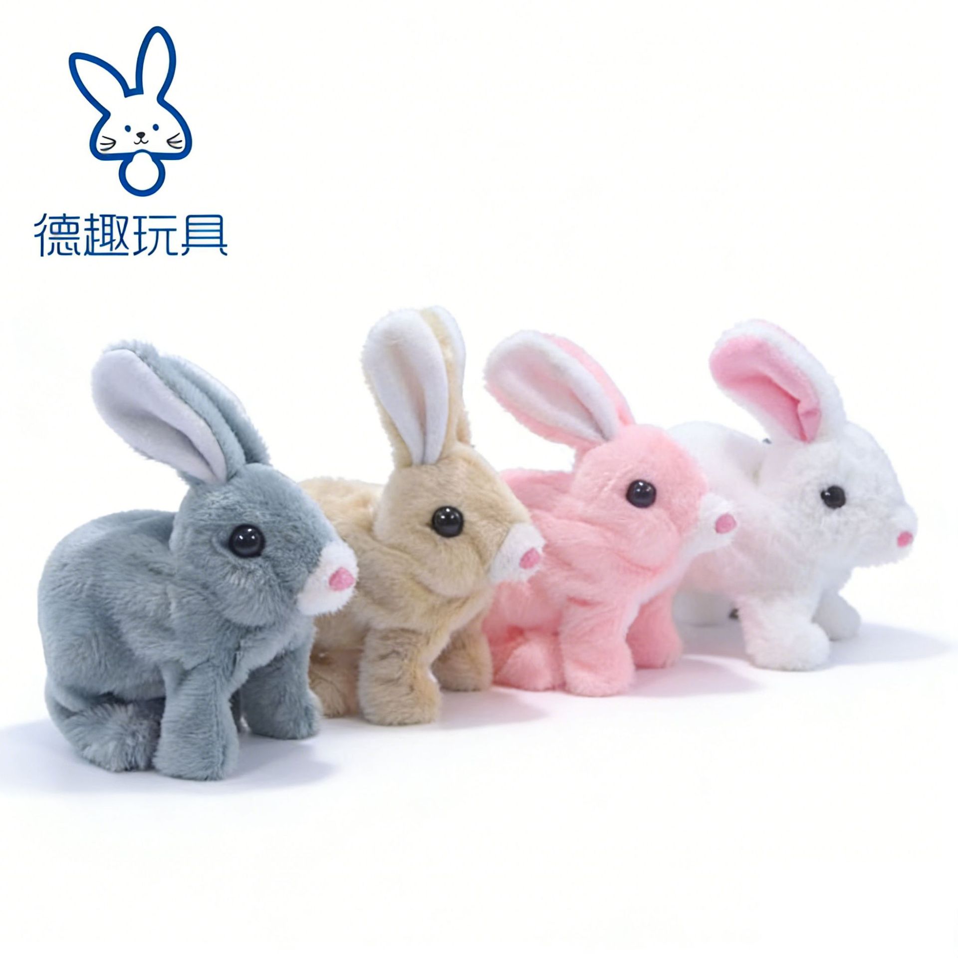Electric plush rabbit toy, cute electric rabbit, children's gift toy, realistic rabbit toy.