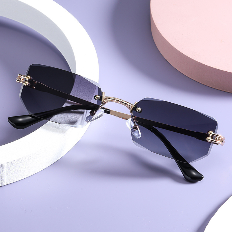 17354 Polygonal Rimless Sunglasses for Women—Euro-American Style, Cross-Border Exclusive, Fashionable Instagram-Worthy Streetwear Shades