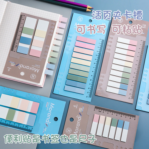 Simple ins creative PET Morandi color sticky notes loose-leaf small fresh index note paper translucent N times stickers