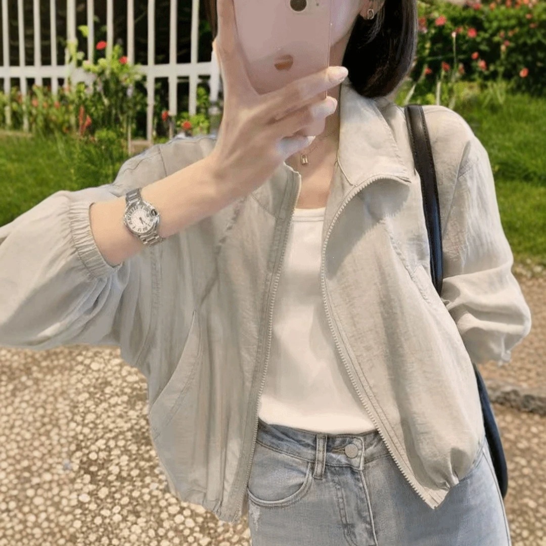 Women's Sun Protection Clothing 2026 Summer New Style French Casual Fashionable Short Jacket for Summer Thin Style
