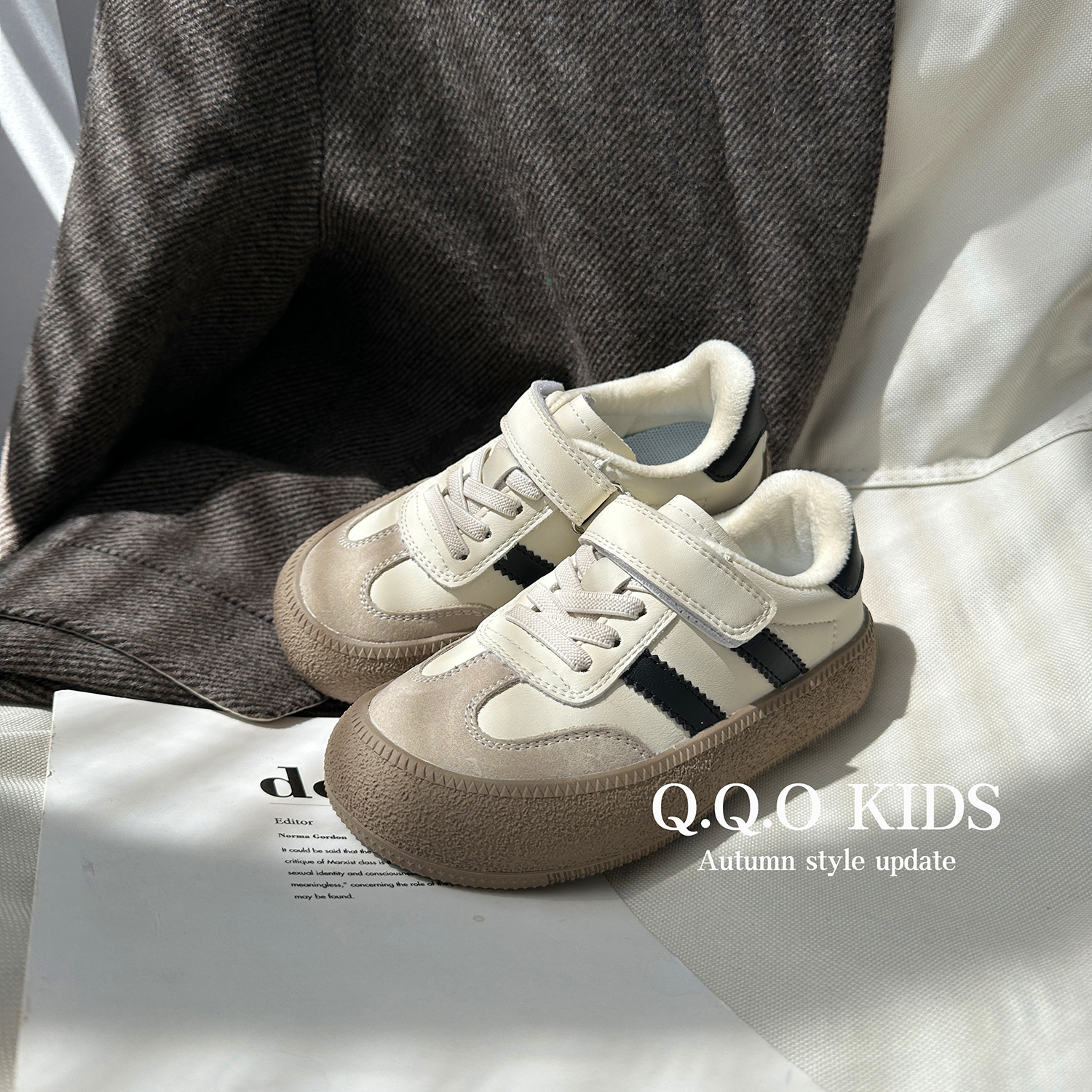 QQO Kinderschoenen 2023 Herfst en Winter Nieuwe kinderen Lage Board Schoenen Jongens Casual Schoenen Meisjes Mode pluche_voghion.com