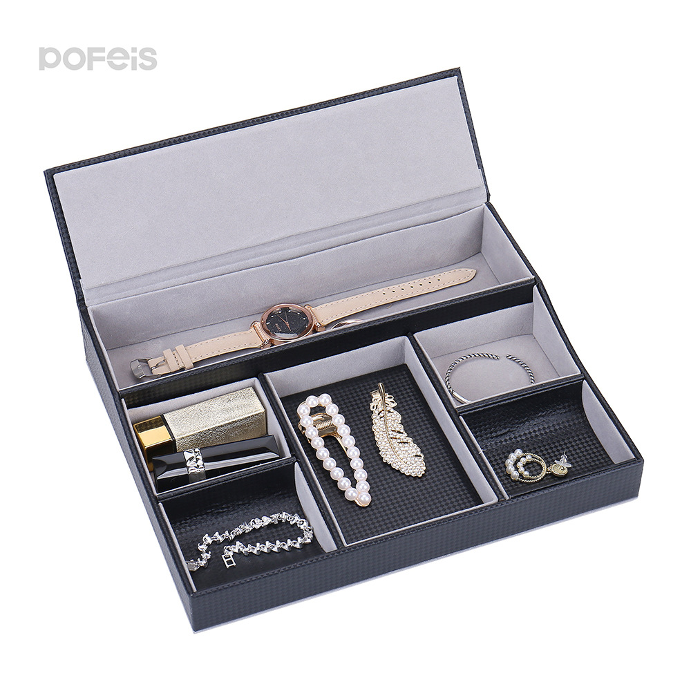 Home Desktop Storage Box, Multi-Functional Entrance Watch Key Box, Pu Leather Jewelry Display Box