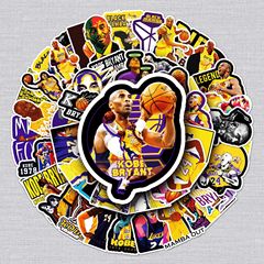 51 sheets Lakers star Kobe doodle stickers for laptop suitcase car mobile phone waterproof decorative stickers
