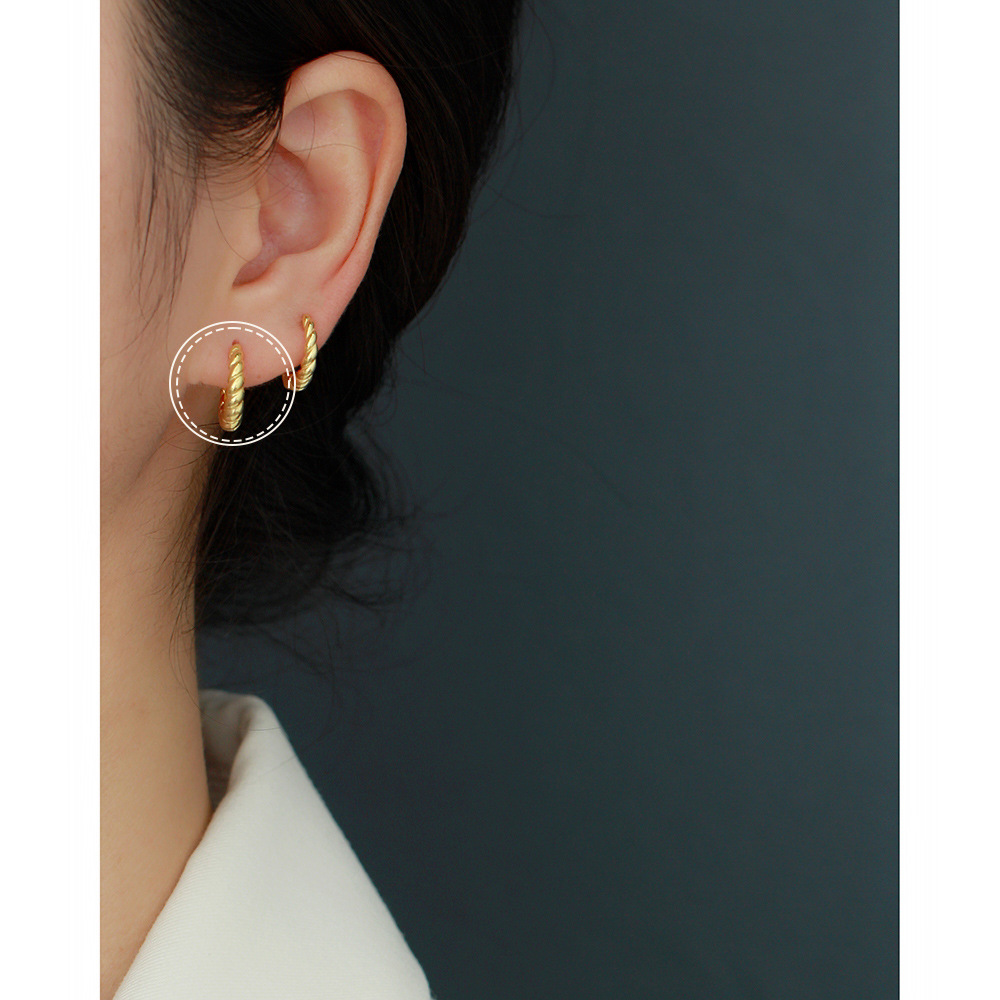 18K Real Gold Plated, Platinum Plated Plating Material 1 Pair 925 Sterling Silver Round Earrings