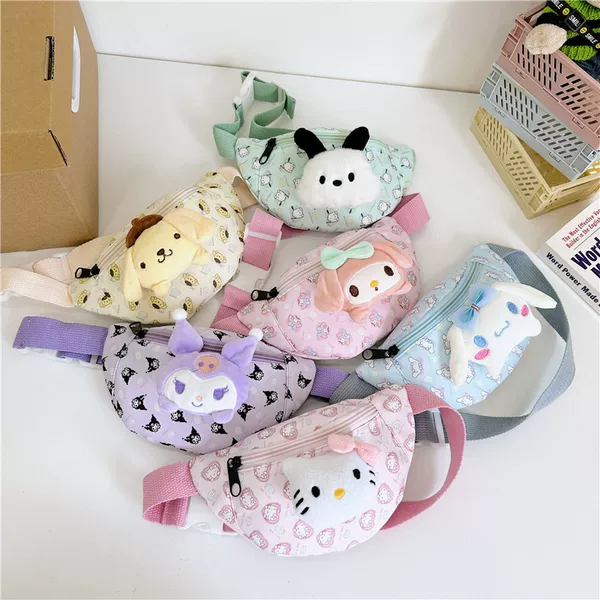New Cartoon Kidsren's Waist Bag Cute Kindergarten Backpack Kidsren's Baby Crossbody Bag Boys and Girls Shoulder Bag