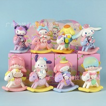跨境包邮童心木马美乐蒂三丽鸥手办盲盒库洛米摆件公仔扭蛋娃娃机