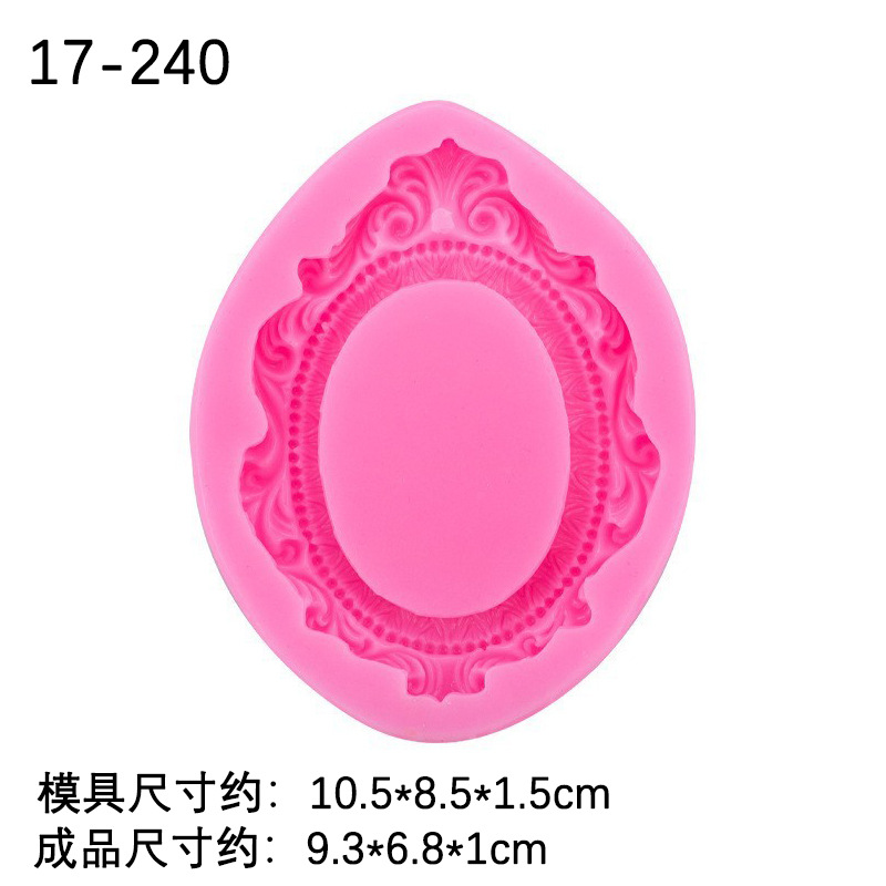 Marco de fotos de encaje en relieve de estilo europeo Marco DIY yeso piedra fragante Fondant chocolate molde de silicona para hornear