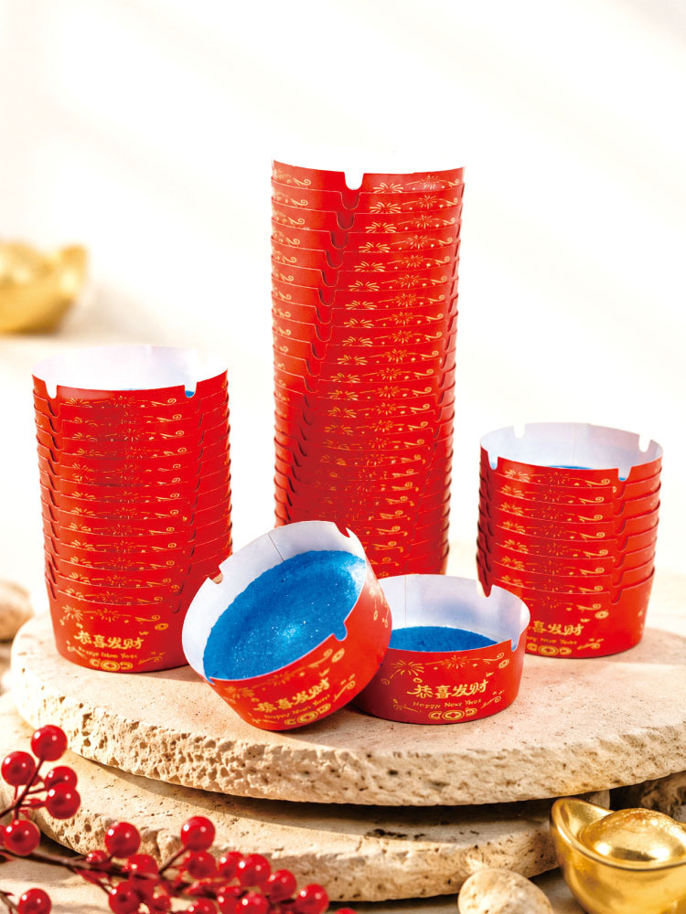 【Comes with Smoke Extinguishing Sand】Gong Xi Fa Cai Disposable Ashtray for Absorbing Smoke Ash, Suitable for Office and Home Use, Odor Removal, No Washing Needed