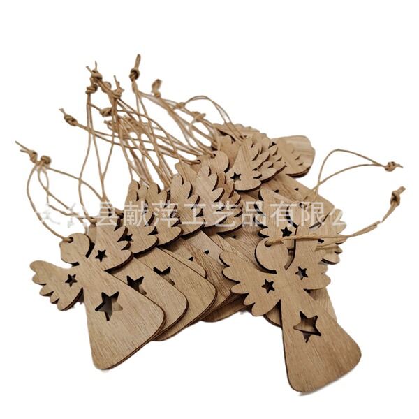 Christmas wooden carved pendant