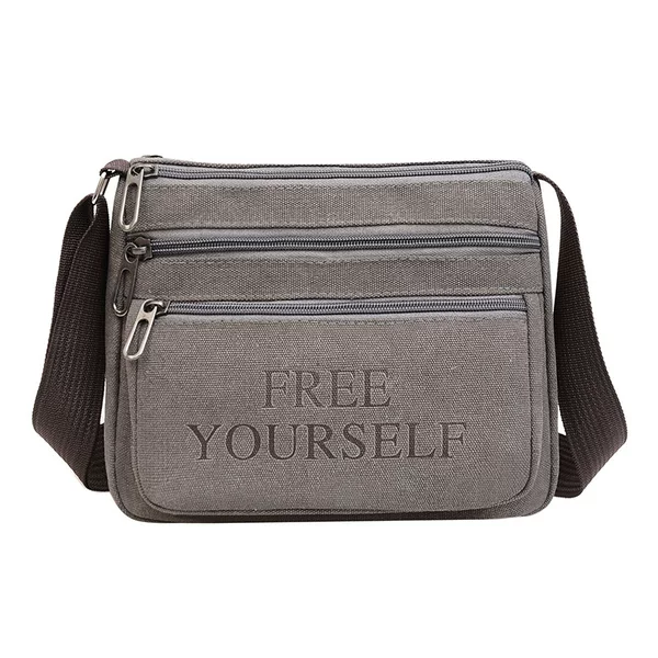 Cross-Border Single-Shoulder Bag with Compartments, Multi-Functional Wallet, Large Capacity, Suitable for Work, Commuting, Outings, Casual Canvas Bag Wholesale