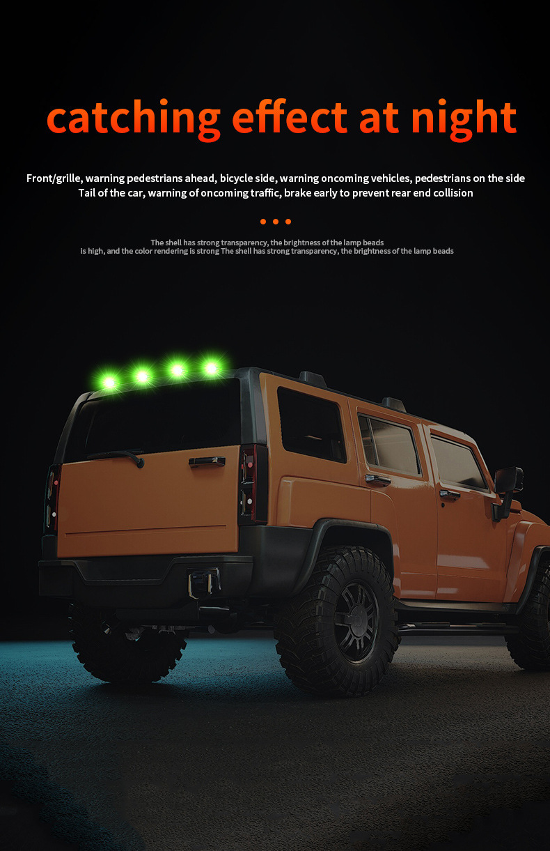 Off-Road Vehicle Suv Pickup Car Roof Led Solar Pilot Light Wiring-Free Modification Decorative Universal Warning Strobe Light