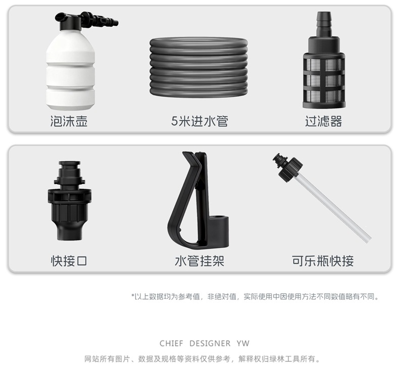 Green Forest Car Wash High-Pressure Water Gun, Household Cleaning Machine, Wireless High-Power Water Pump, Powerful Pressure-Boosting Home Floor Cleaning Tool