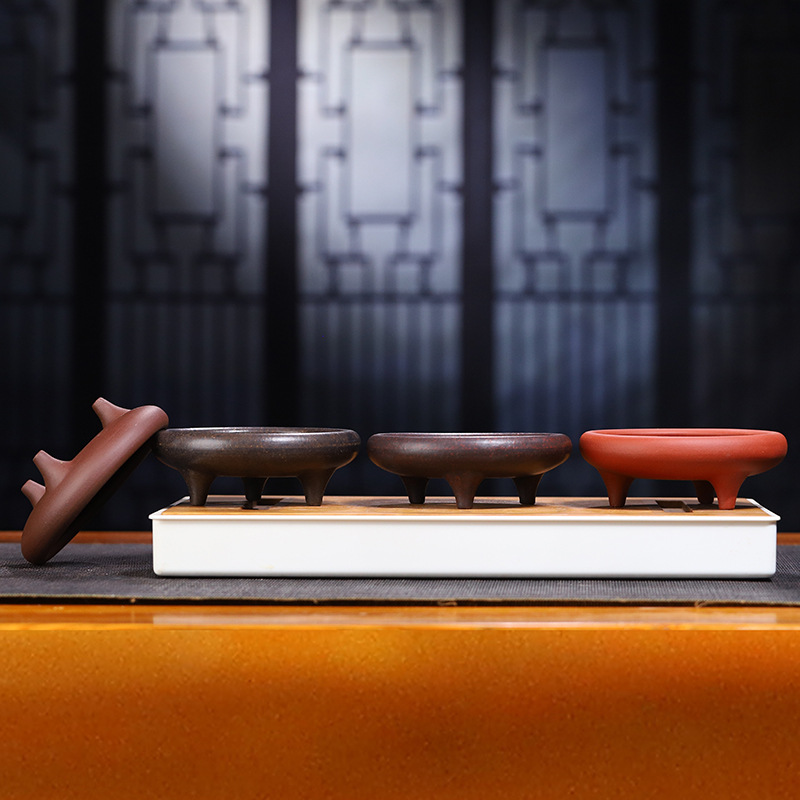 HJZS28宜兴张治诚紫砂花盆养花神器高脚香炉