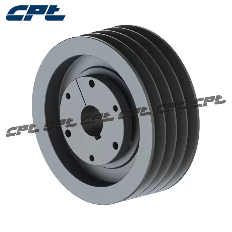 CPT美标皮带轮4-8V1250F 四槽含锥套 锥套铸铁皮带轮