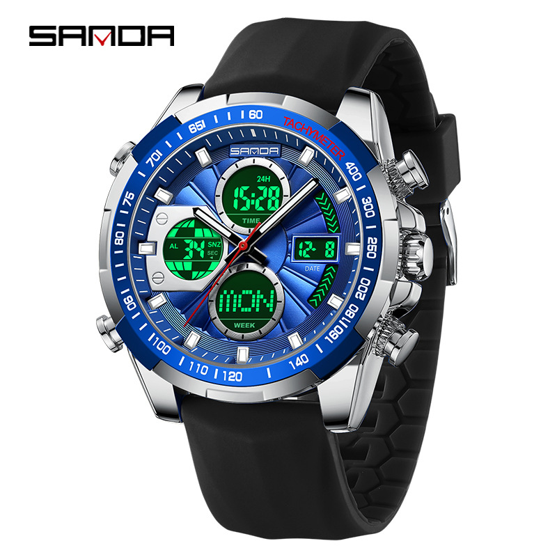 SANDA SANDA 5105 nuevo calendario multifuncional relojes de hombres estudiantes al aire libre relojes de luz impermeable