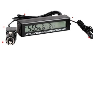 EC88 car inside and outside dual temperature + clock + voltage 12vLED car electronic clock Orange blue two-color luminous electronic clock